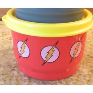 The Flash Comics Tupperware Snack Container Superhero Small Plastic 4 oz